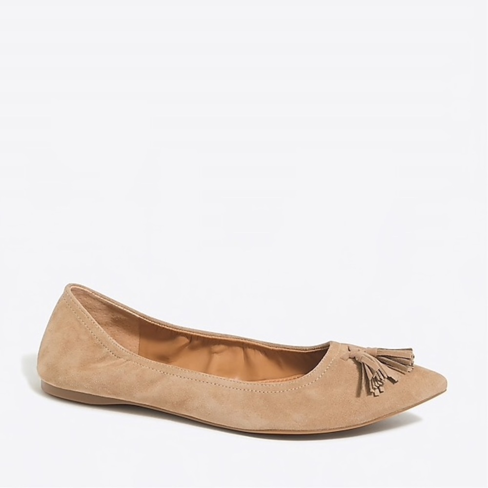 J.Crew Suede Stretch Tassel Flats